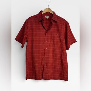 Haggar Clothing Red Plaid Button Front Shirt Small
